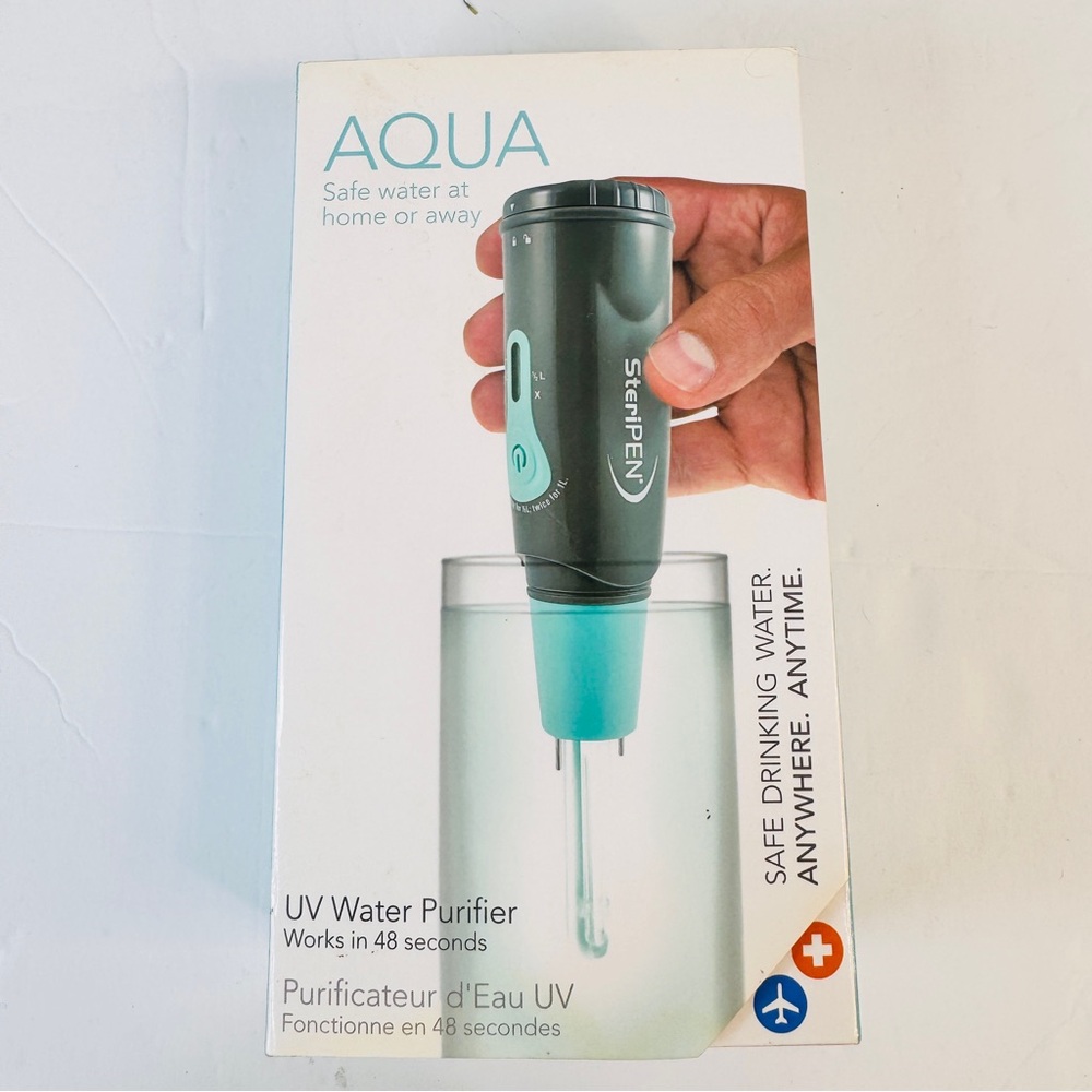 New AQUA SteriPEN UV Safe Water Purifier Home Travel Backpacking 48 Seconds